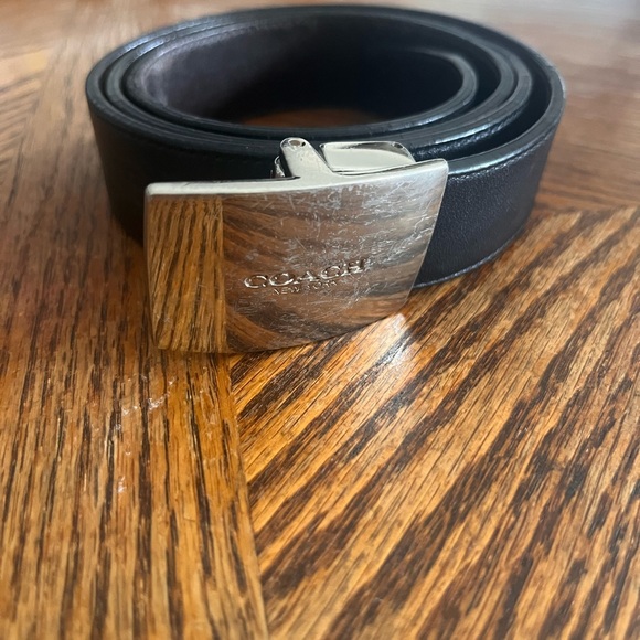 Coach Other - Coach Black Leather Belt with Shiny Silver Buckle